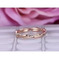 thumbnail image 3 of 0.50 Carat 10k Rose Gold Wedding Band with Moissanite Diamonds Anniversary Ring Stackable Twisted Band, 3 of 7