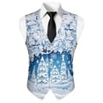 thumbnail image 5 of Yuyamidu Blue Xmas Tree Men's Slim Fit Suit Vest Waistcoat with 3 Pockets for Business Formal Wedding Prom Christmas Snowflake Casual Tuxedo Wear Size 3XL, 5 of 7