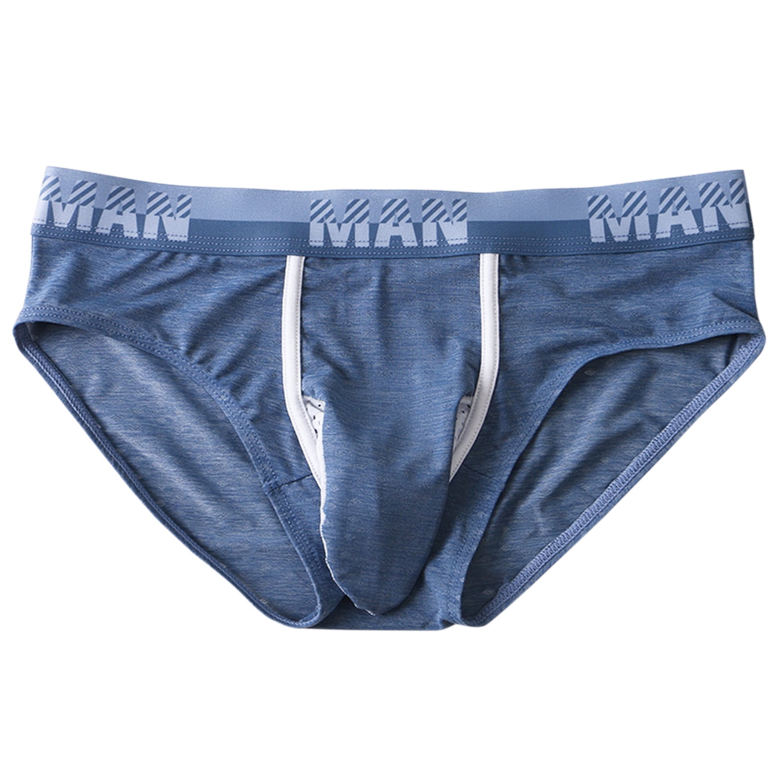 zuwimk Mens Briefs,Men's Dual Pouch Underwear Classic Fit Comfy Soft Cotton  Briefs Blue,M 