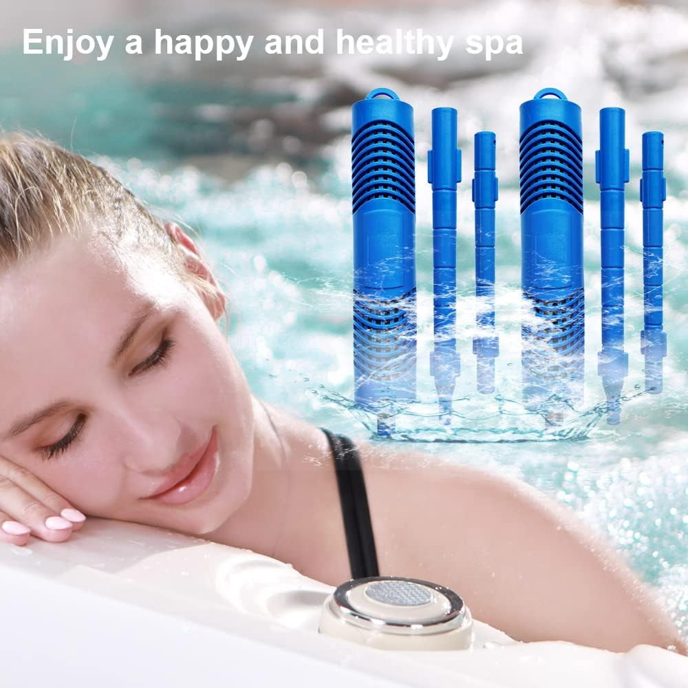 SPA Mineral Sticks for Hot Tub, Hot Tub Stick with 4 Months Lifetime Universal for Hot Tub & Pool, Spa Mineral Cartridge Keeps Water Crystal Clear (Blue,2-Pack)
