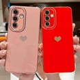 thumbnail image 2 of Dteck Case for Samsung Galaxy S24 Plus, Luxury Electroplate Cute Side Love Heart Cover Full Camera Protection Soft Silicone Anti-Fingerprint Shockproof Cover,Red, 2 of 4