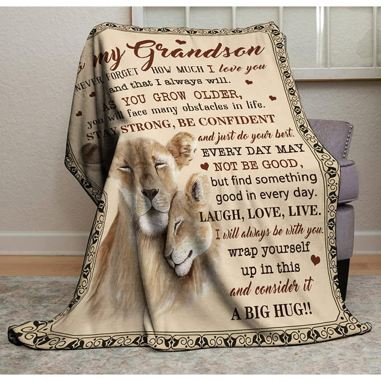 Grandson Gifts from Grandma Grandpa, Grandson Graduation Gifts Blanket  60''x50'', Birthday Gifts for Grandson, Best Grandson Ever Throw Blanket,  Grandson Gift Ideas for Christmas Valentines Day 