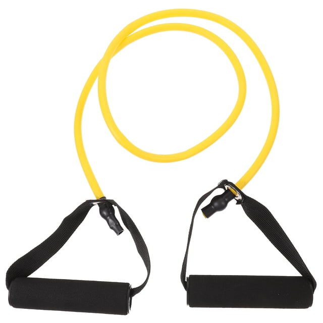 Elastic Fitness Exercise Pull Rope Weave Exercise Resistance Bands Workout Bands with Handles For Strength Training Physical Therapy Pilates (Yellow, 15 lbs)