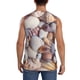 thumbnail image 4 of Fotbe Sea Shells Men's Camiseta sin Mangas Estampada para Hombres, Playera Casual para Gimnasio, Entrenamiento, Playa-Large, 4 of 7