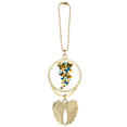 thumbnail image 1 of Colourful Blue Yellow Flower Car Keychain Angel Wing Pendant, 1 of 4