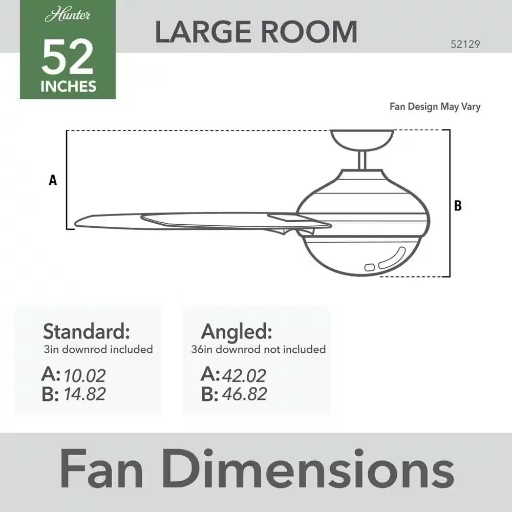 Restored Hunter Fan 52 inch White Ceiling Fan with Light and Pull Chain, Indoor Ceiling Fan with 5 Blades for Bedroom, Living Room, Kitchen, Office (Refurbished)