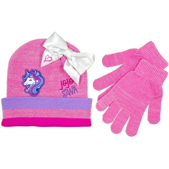 Nickelodeon JoJo Siwa Girls Beanie Hat and Glove Winter Set ages 4-7 years  [4014]