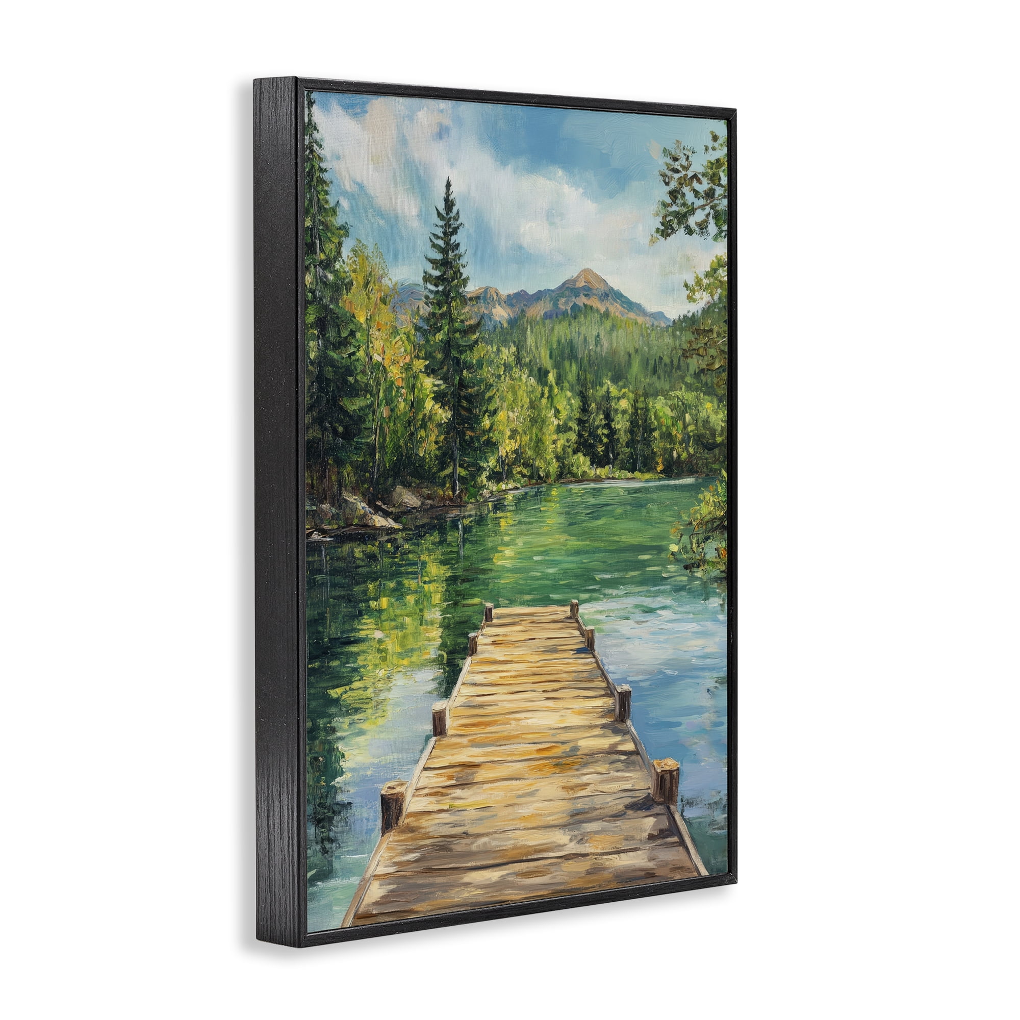 Stupell Industries Sunlit River Dock Black Framed Giclee Art, design by Petal Prints Design