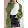 thumbnail image 3 of Cardigan Sweaters for Women Button-Down Long Sleeve Oversized Knit Outerwear Oil Green XL, 3 of 4