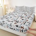 thumbnail image 4 of Homewish Kawaii Dog Paw Bone Queen Sheets,Gray Queen Sheet Sets,4 Pieces,1 Flat Sheet, 1 Fitted Sheet and 2 Pillowcases, 4 of 6