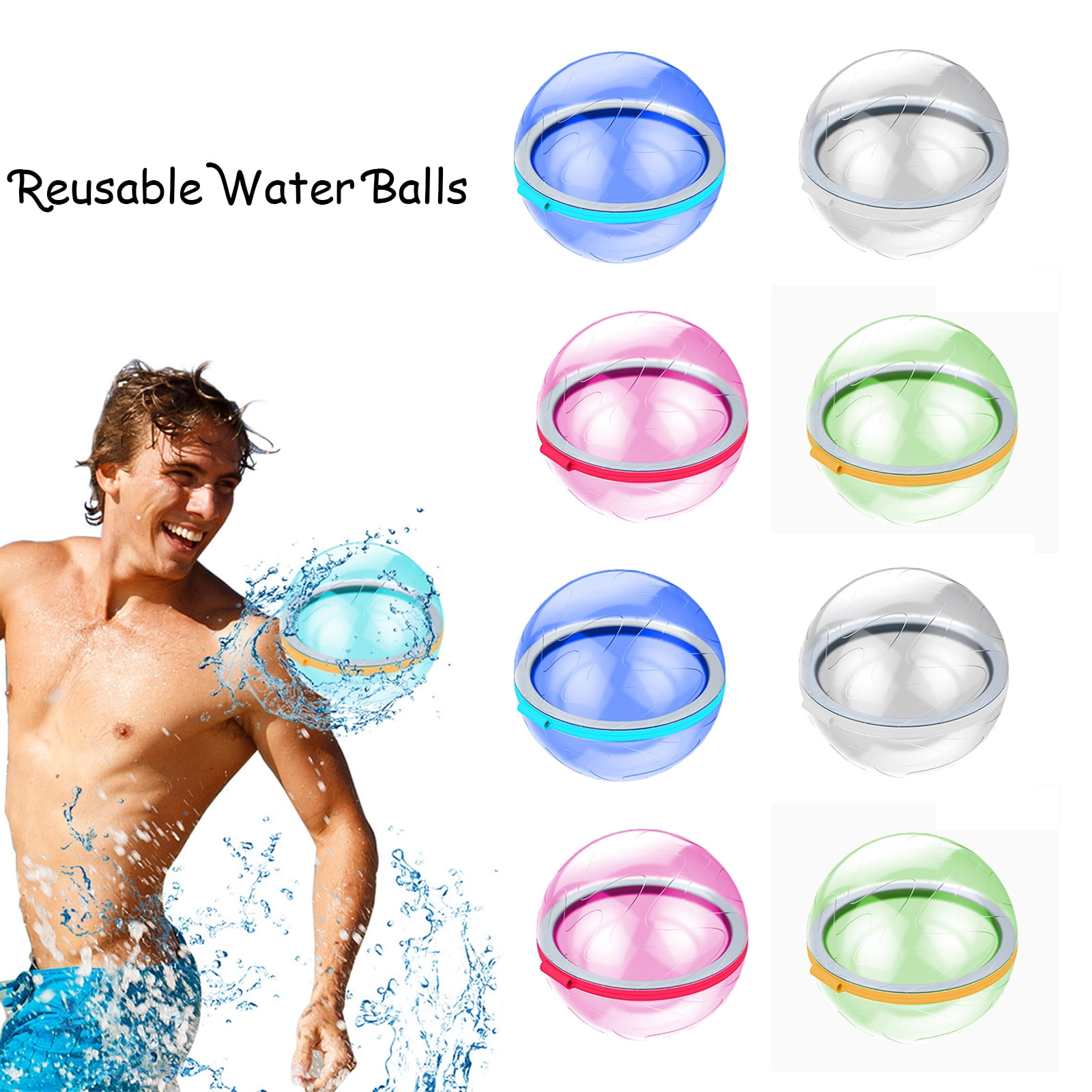 WOW  Reusable Water Balloon Balls Bubbles 6 pack Brand New 