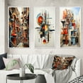 thumbnail image 1 of Designart "Utopia Imaginary Constructivism Industrial painting" Abstract Framed Wall Art Set Of 3 - Multi-Color Constructivism Frame Gallery Set For Office Decor, 1 of 6