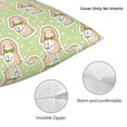 thumbnail image 3 of Yiaed Rabbit With Tie Print Pillow Covers Super Soft Decorative Square Throw Pillow Covers Case Cushion Covers for Sofa Couch Bedroom Car Decor（No pillow core）-20"x20", 3 of 7