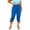 Blue, variant on Womens Plus Size Capri Pants, Below the Knee Side Split Elastic Waist Casual Summer Capris with Pockets Green Size XL
