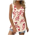 thumbnail image 2 of Shldybc Tank Surmonte les T-Shirts Sans Manches à Imprimé Floral Décontracté pour Femmes de for Women, 2 of 8