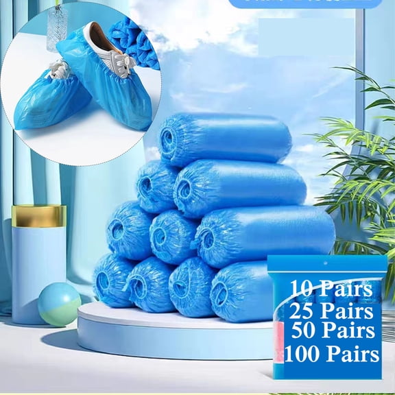 Hygiene Boots and Shoe Covers Disposable Non-slip Waterproof Non-slip Durable For Construction, Workplace, Indoor Carpet Floor Protection, One Size Fits Most