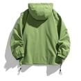 thumbnail image 3 of Windbreakers for Men Casual Loose Fitting Long Sleeved Zippered Hooded Jacket Green M Windbreaker Jacket Men's, 3 of 6