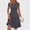 Z01#Gray, variant on Spring Dresses for Women Loose Solid Color Flared Short Sleeve Dress Causal Round Neck Ruffle Pleated Midi Dress Summer V Neck Clothes