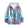 thumbnail image 5 of Lars Amadeus Metallic Jacket for Men's Lightweight Zipper Drawstring Hooded Jackets, 5 of 5