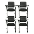 thumbnail image 6 of 4 Pack - Stackable Conference Room Chairs, Waiting Room Chairs with Wheels, Folding Office Chair with Desktop, Office Guest Chairs for Office School Church Conference Waiting Room Black, 6 of 16