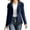 Navy, variant on IFNWSV Womens Bomber Jacket Pointed Collar Button Open Long Sleeve Solid Fringe Trim Frayed Hem Jacket