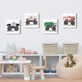 thumbnail image 3 of Monster Truck Wall Decor Car Posters for Boys Room Wall Art Cartoon Firetruck Garbage Police Ambulance Vehicle Canvas Pictures Artwork Toddler Room Decor Kids Bedroom Nursery Home Decor 12×12", 3 of 6