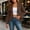 Brown, variant on Naotn Womens Fall Blazer Jackets Casual Business Button Lapel Collar Long Sleeve Outerwears Dressy Office Cardigan Coats