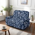 thumbnail image 7 of TSOVTHRID Leaf Navy Blue Print Recliner Loveseat Cover,Stretch Reclining Sofa Covers with Pockets, Loveseat Recliner Slipcovers Furniture Protector for Pets, 7 of 7