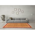 thumbnail image 3 of Ahgly Company Indoor Round Abstract Orange Modern Area Rugs, 3' Round, 3 of 4