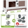 thumbnail image 5 of Aivituvin Rabbit Hutch Indoor, 36'' Bunny Hutch Outdoor, Mobile Rabbit Cage with Wheels, 2-Story Bunny Cage with 2 Pull Out Trays, Wooden Guinea Pig Cage (Brown), 5 of 9