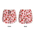 thumbnail image 5 of Picia Hand Drawn Strawberry Pattern Women's 2 in 1 Athletic Running Shorts High Waisted Workout Casual Gym Sweat Shorts with Comfy Liner Zipper Pockets-X-Large, 5 of 9