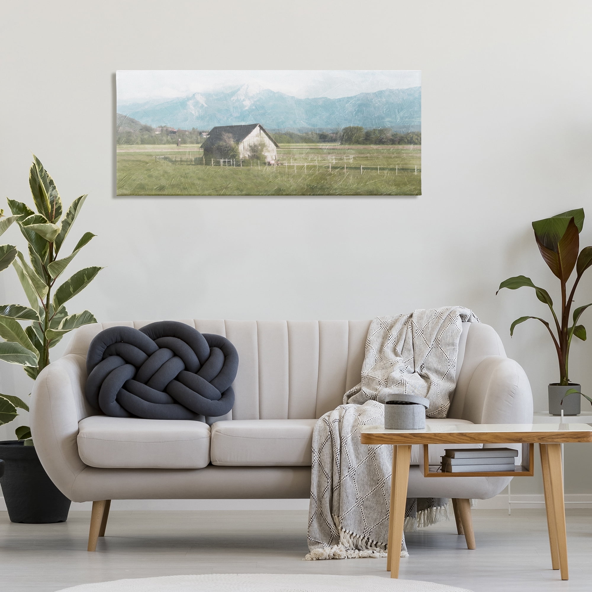 Stupell Industries Rustic Barn & Tractor Landscape & Nature Painting Wrapped Canvas Art Print Wall Art, 48 x 20