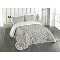 thumbnail image 3 of Ambesonne Diamonds Quilted Bedspread Set 3 Pcs, Geometric Crystals, Queen Size, Multicolor, 3 of 5