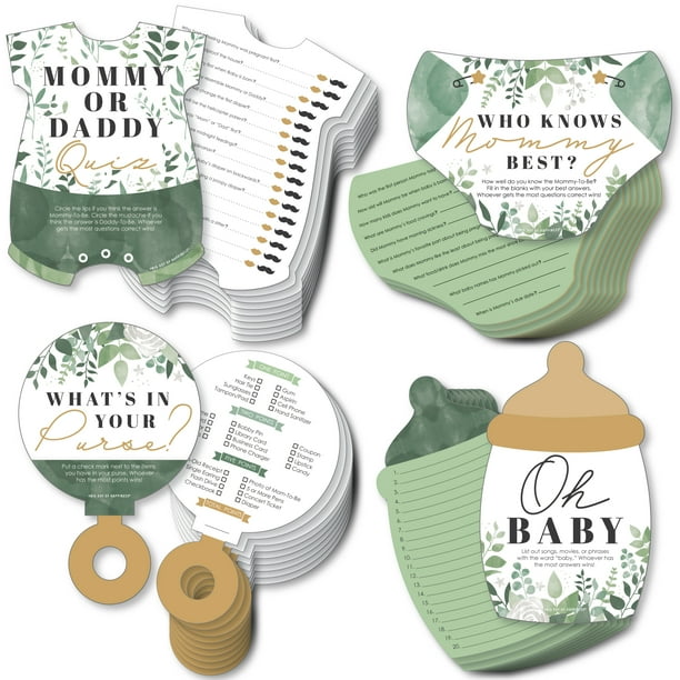 Big Dot of Happiness Boho Botanical Baby - 4 Greenery Baby Shower Games ...