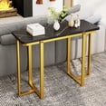 thumbnail image 4 of Gymax Console Table 42'' Modern Faux Marble Entryway Table w/ Geometric Metal Frame Black, 4 of 10
