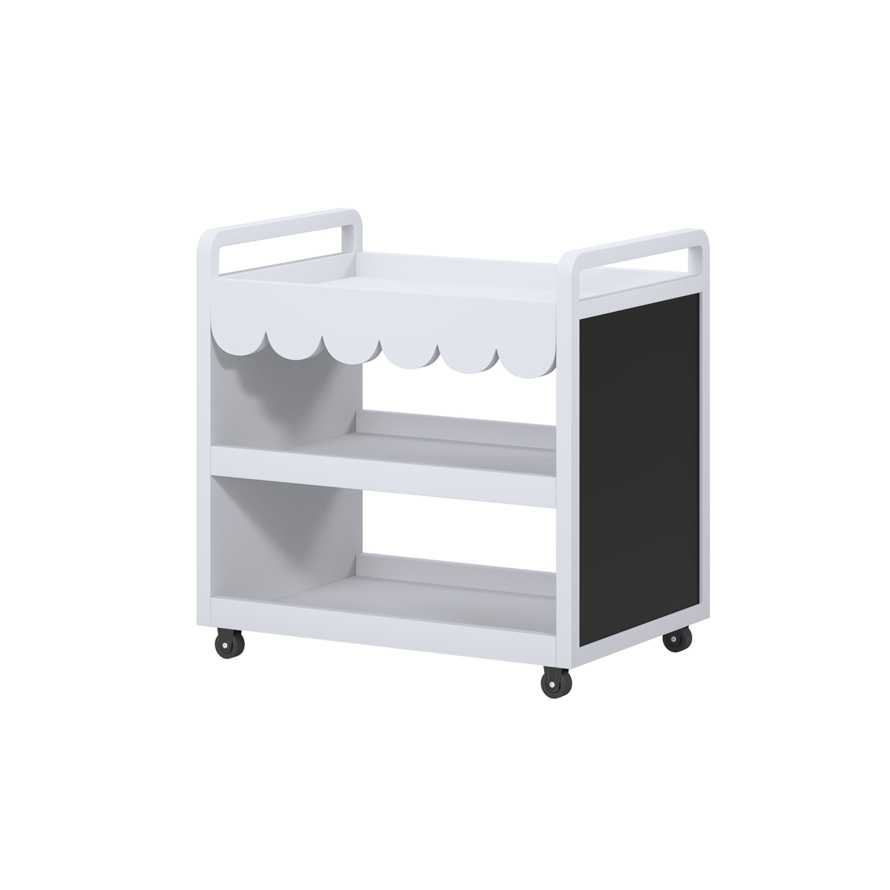 House of Happy Scallop Art Cart , White for Kids Classroom, Kids Playroom or Kids Bedroom