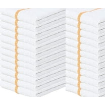 24 Pack Kitchen Cleaning Towels, 16x19 Bar Mop Towels, 30oz Commercial Bar Mop Towels Gold Stripe by Towels N More