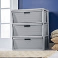 thumbnail image 5 of Sterilite Wide 3 Drawer Tower, Plastic Storage Organizer with Removable Decorative Bins, Easy to Assemble - No Tools Needed, Gray, 5 of 14