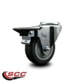 thumbnail image 2 of 3.5 Inch Thermo Rubber Wheel Swivel Bolt Hole Caster with Posi Lock Brake, 2 of 2