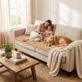 thumbnail image 5 of Smiry Couch Covers Sofa Cover Slipcover for Dogs Washable, Non Slip Sofa Protector, Fuzzy Couch cover Pet Friendly Home Decor, Camel, 27.6" x 70.9", 5 of 10