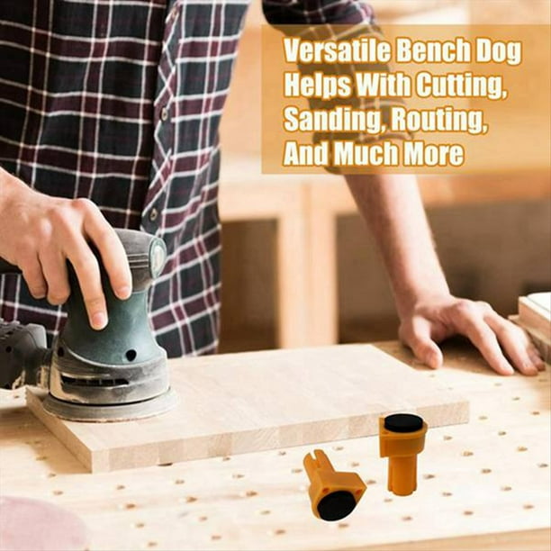 20 Piezas para Perros de Banco, para Mesa de Carpintería con Almohadilla Antideslizante, Accesorios Multiusos para Carpintería para Banco de Trabajo de 20 mm