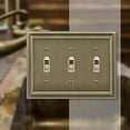 thumbnail image 4 of Amerelle 94TTTBB Continental Wallplate, 3 Toggle, Cast Metal, Brushed Brass, 1-Pack, 4 of 5