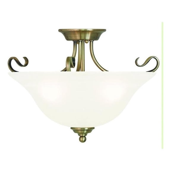 Beaumont Lane 3 Light Ceiling Mount in Antique Brass
