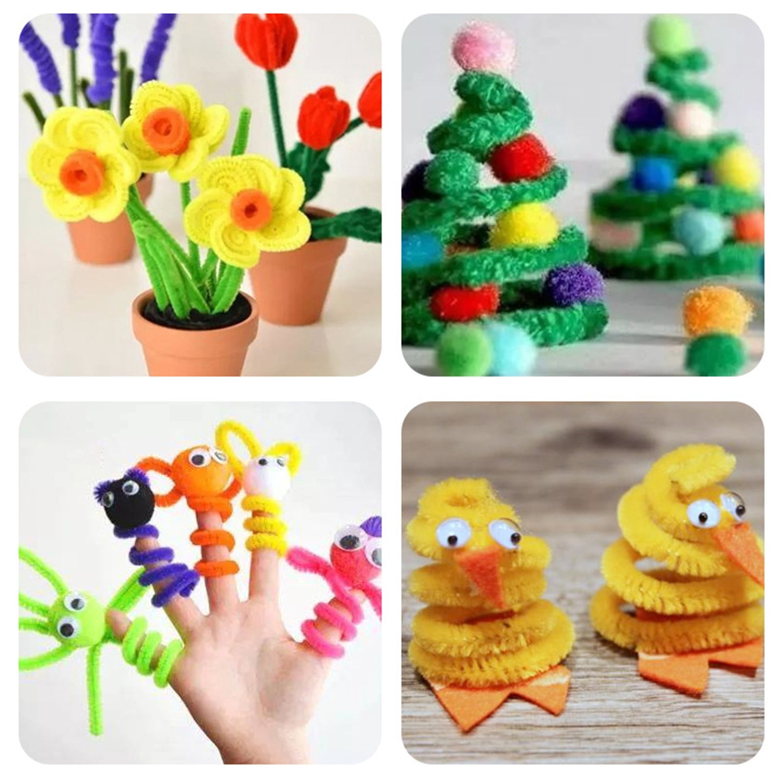 200 Scovolini Artigianali In Ciniglia, Colore Verde Chiaro Pastello, 30 Cm, Fai Da Te Bambini, Attività Creative