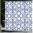 thumbnail image 3 of Ambesonne Spanish Tile Shower Curtain, Folkloric Ornamental, 69"Wx84"L, Indigo White and Dark Violet, 3 of 4