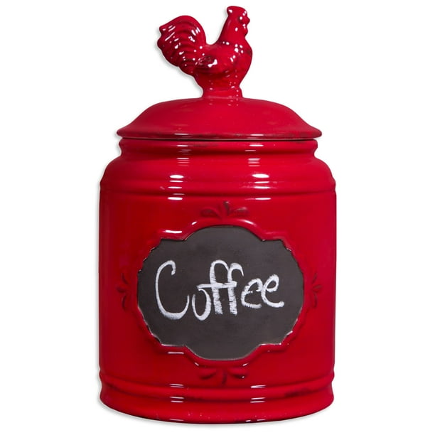 Home Essentials 68099 Rooster Red Small 84 oz Canister - Walmart.com
