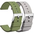 thumbnail image 1 of (2 Pcs) Silicone Watch Straps 18mm 20mm 22mm Quick Release - Black Soft Rubber, 1 of 3