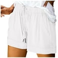 thumbnail image 6 of Swim Shorts Women Plus Size Casual Summer Beach Drawstring With Pockets Loose Cute Vacation Trendy Cargo Gym Bike Pull On Jogger White Bottoms Sizes M, 6 of 8