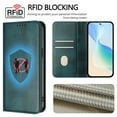 thumbnail image 6 of For iPhone 16 Pro Max Wallet Phone Case,Retro PU Leather Magnetic Folio Cover with RFID Blocking Card Holder,Flip Folding Kickstand,Anti-fall Shockproof Durable Protective Phone Case,Darkgreen, 6 of 9