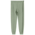 thumbnail image 6 of WTOBBY Men's Drawstring Pocket Cuffed Casual Pants Home Sleep Pants Comfortable Soft Lounge Wear Elastic Waist Men's Trousers,Light Green L, 6 of 8